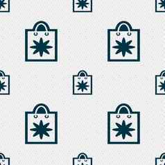 购物袋图标标志无缝的模式几何纹理