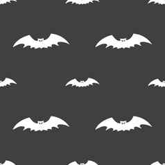 蝙蝠图标标志无缝的模式灰色的背景