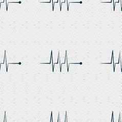 心电图监控标志图标心垮掉的一代象征无缝的摘要背景几何形状