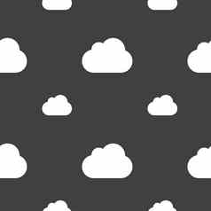 云图标标志无缝的模式灰色的背景