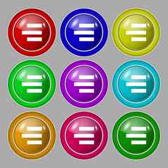 右对齐图标标志象征轮色彩鲜艳的按钮