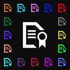 奖文件文档图标标志很多色彩斑斓的符号设计