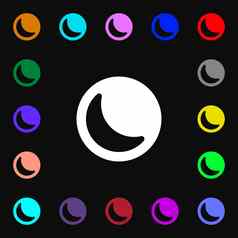 月亮图标标志很多色彩斑斓的符号设计