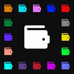 钱包图标标志很多色彩斑斓的符号设计