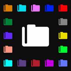 文档文件夹图标标志很多色彩斑斓的符号设计