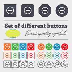 -标志图标负象征变焦大集色彩斑斓的多样化的高质量的按钮