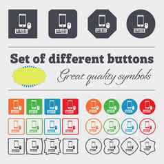 智能手机宽屏监控键盘鼠标标志图标大集色彩斑斓的多样化的高质量的按钮