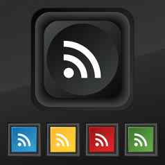无线网络无线网络无线网络图标象征集色彩斑斓的时尚的按钮黑色的纹理设计