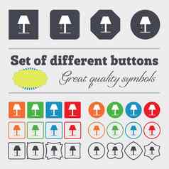 灯图标标志大集色彩斑斓的多样化的高质量的按钮
