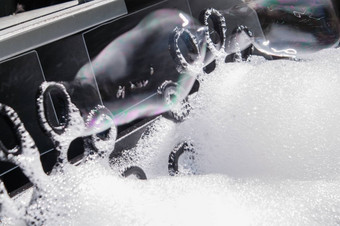 过程生产车肥皂泡沫泡沫