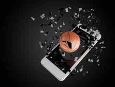 篮球破裂智能手机