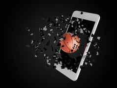 篮球破裂智能手机