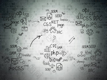 数字背景数字纸手画网站发展图标