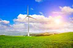 风涡轮机生成电生态绿色校园南