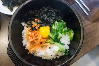 石锅拌饭朝鲜文食物