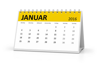 德国语言表格日历1月