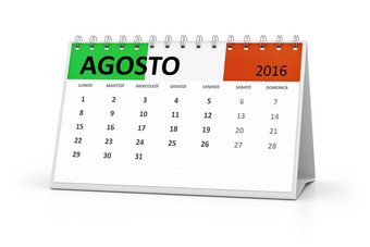 意大利语言表格日历8月