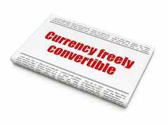 钱概念报纸标题货币自由可转换