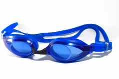 蓝色的眼镜游泳游泳夜视镜孤立的