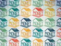 钱概念钱盒子图标数字纸背景