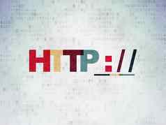 网络发展概念HTTP数字数据纸背景