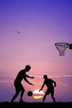 篮球日落