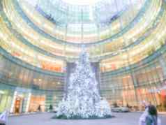 散焦背景购物购物中心圣诞节树