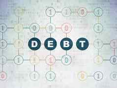 金融概念债务数字数据纸背景
