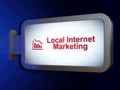 市场营销概念当地的互联网市场营销下降图广告牌背景