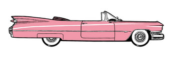 粉红色的经典复古的车孤立的白色背景