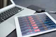 股票市场数据应用程序数字平板电脑