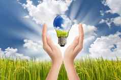 手储蓄全球概念绿色能源解决方案光