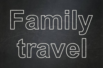 旅行概念家庭旅行黑板背景
