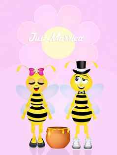 有趣的蜜蜂配偶