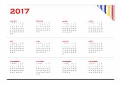 简单的日历一年法国语言