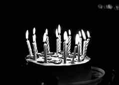 黑色的白色摄影蛋糕心蜡烛
