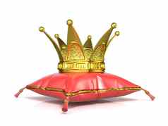皇家红色的枕头金皇冠