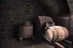 酒地窖木桶