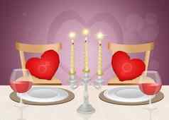 浪漫的晚餐烛光
