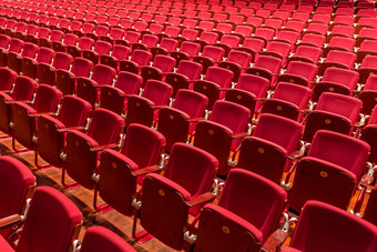 红色的颜色剧院椅子会议房间