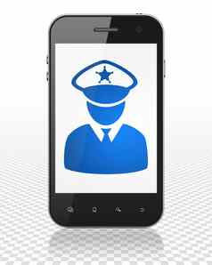 法律概念智能手机警察显示