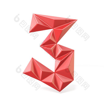 红色的现代三角<strong>字体</strong>。数字