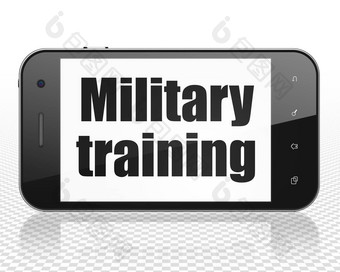 学习概念智能手机军事培训显示