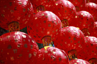 传统红色的中国人灯笼风格中国背气