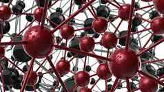 黑色的红色的分子几何混乱摘要结构科学技术网络连接高新技术背景呈现插图