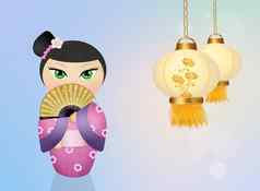 科克希娃娃中国人灯笼