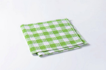 绿色白色茶毛巾