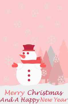 雪人圣诞节树雪花单词快乐圣诞节快乐一年