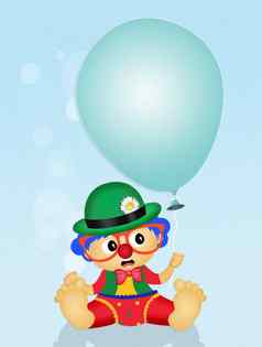 可爱的婴儿小丑气球