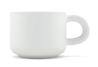 茶杯孤立的白色前面视图